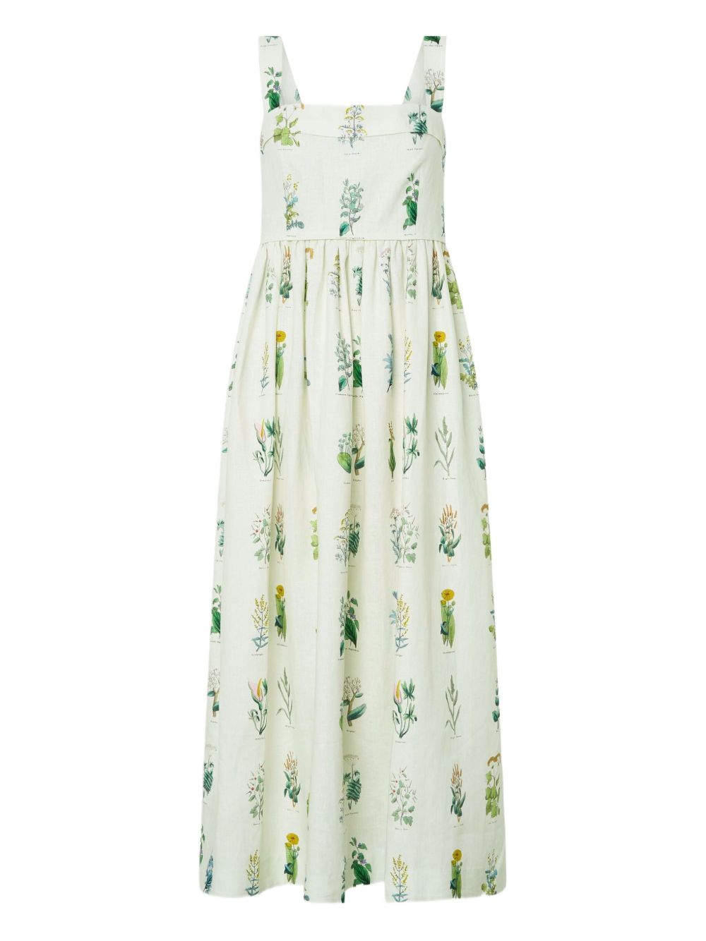 Floral-print midi dress - White
