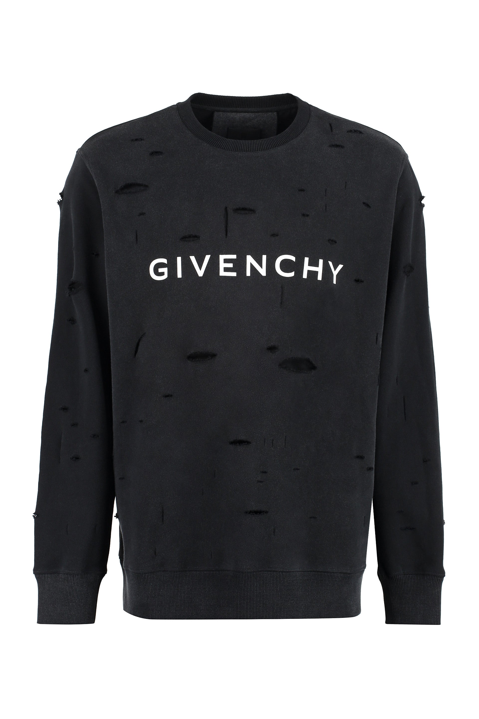 Logo-print Distressed Sweatshirt