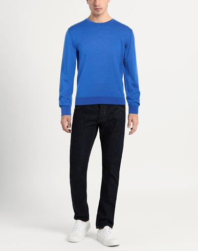 Man Sweater Blue Size 42 Merino Wool