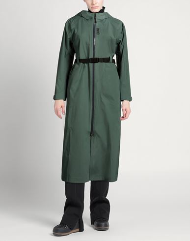 Woman Overcoat & Trench Coat Green Size 6 Polyester, Elastane