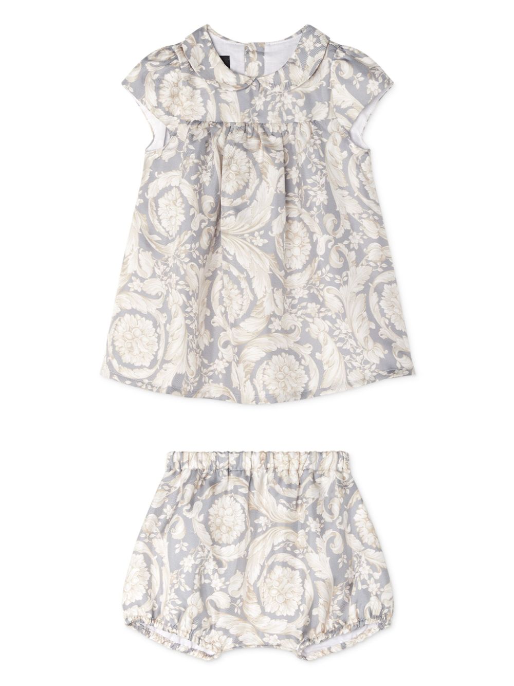 Barocco-print dress set - Grey