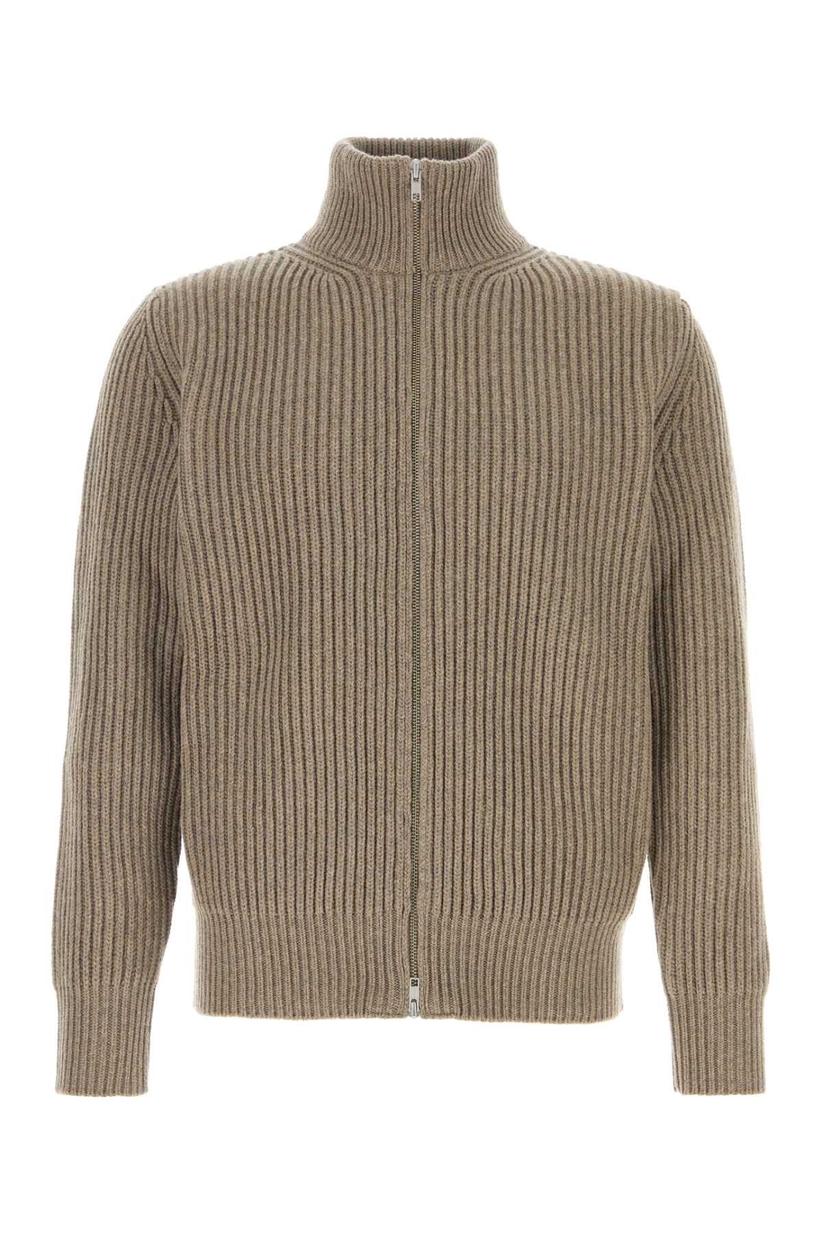 Maison Margiela - high collar long sleeve ribbed knit sweater