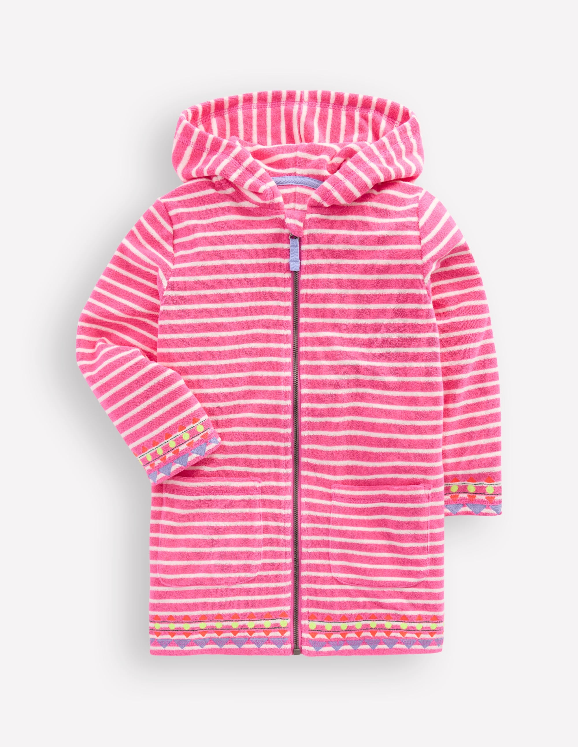 Girls Romie Towelling Zip Throw-On in Pink | Size 2-3 Years