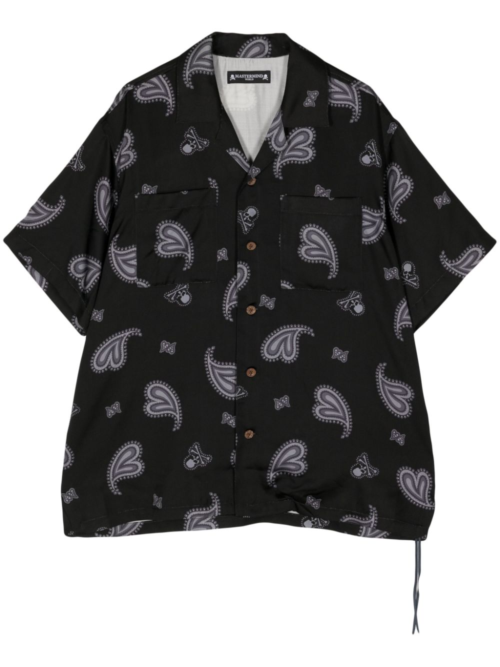 Paisley-print silk shirt - Black