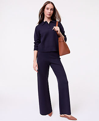 Ann Taylor Weekend Easy Fit Wide-Leg Sweater Pant