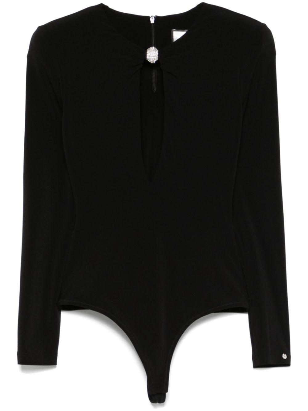 Crystal-embellished bodysuit - BLACK