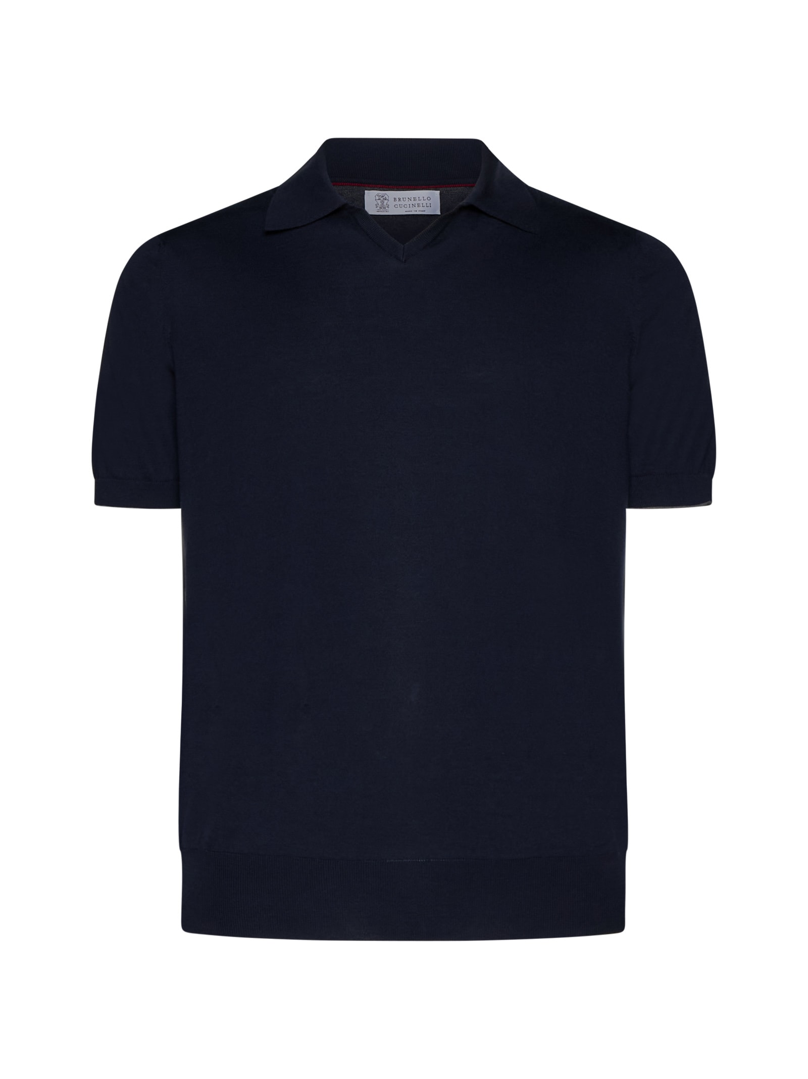 Short-sleeve cotton polo shirt - Blue