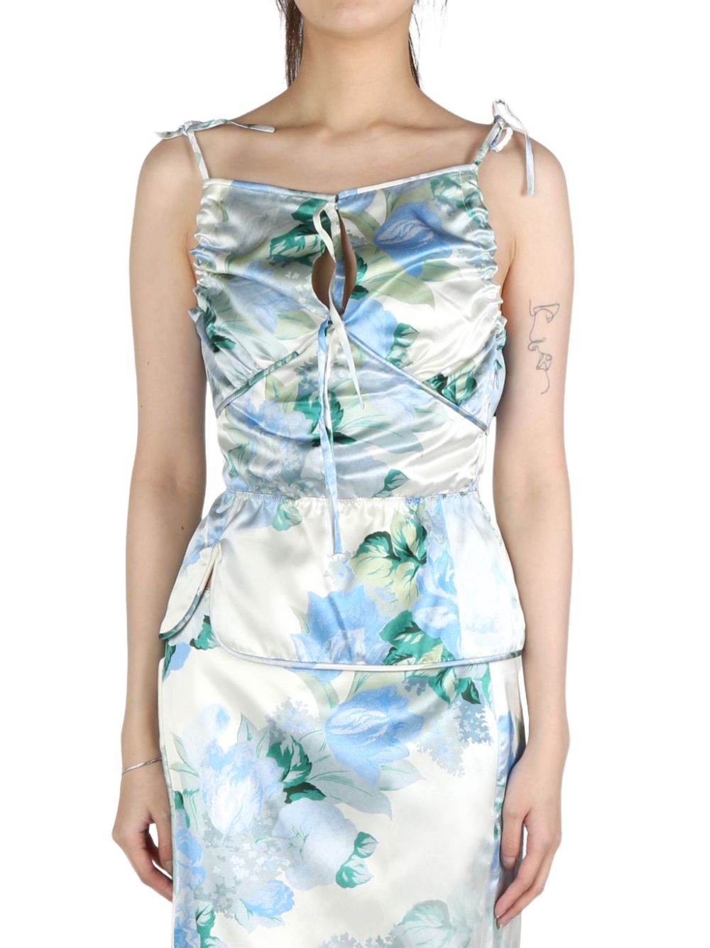 Floral-print top - Blue