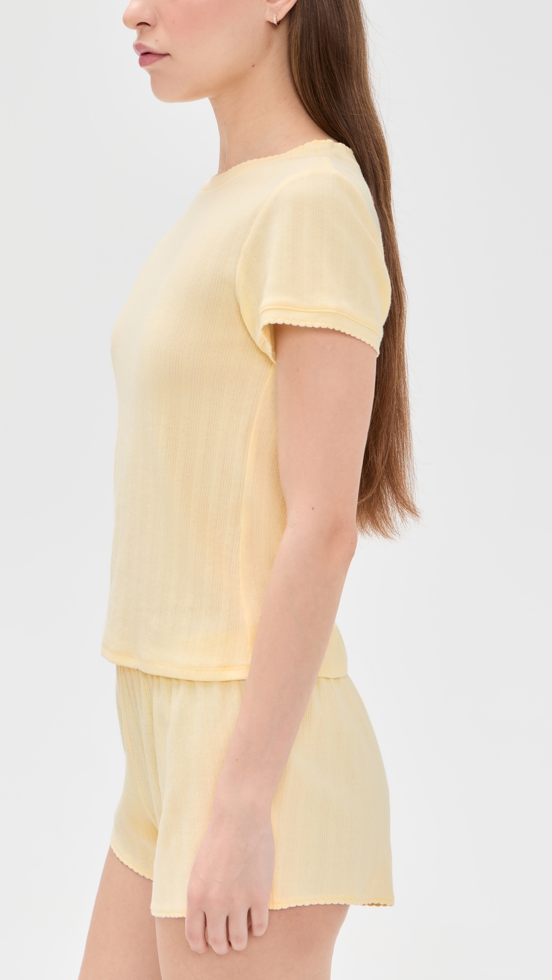 The Coco Pointelle Pajama Set Butter Yellow