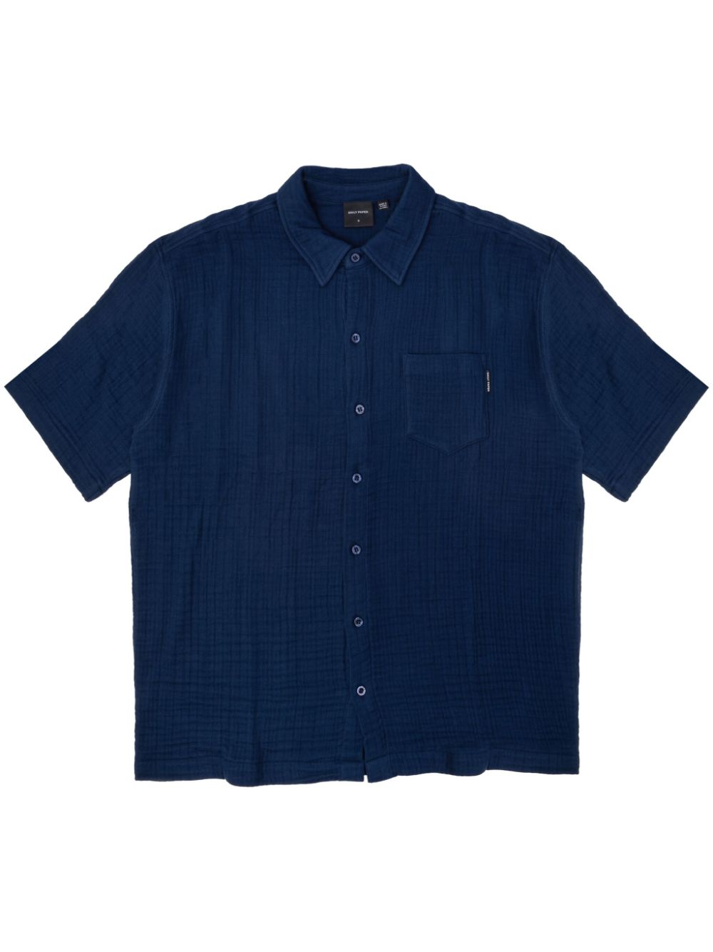 Enzi seersucker cotton shirt - Blue