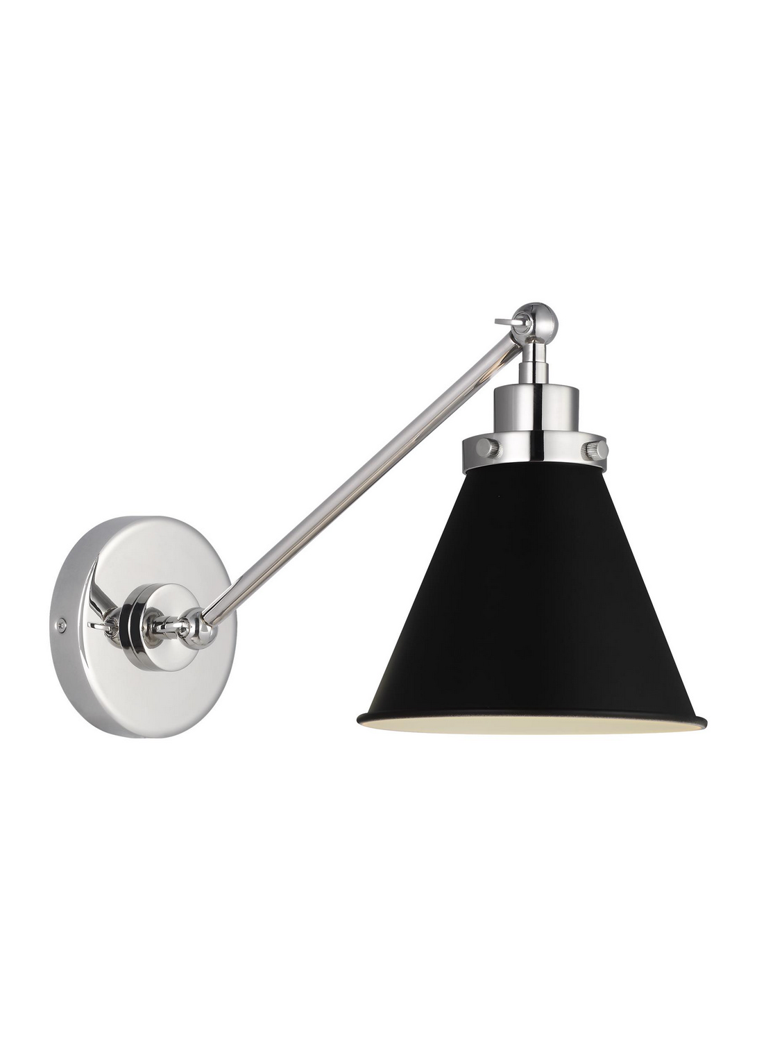 Visual Comfort Studio Wellfleet Wall Sconce in Midnight Black And Polished Nickel by Chapman & Myer