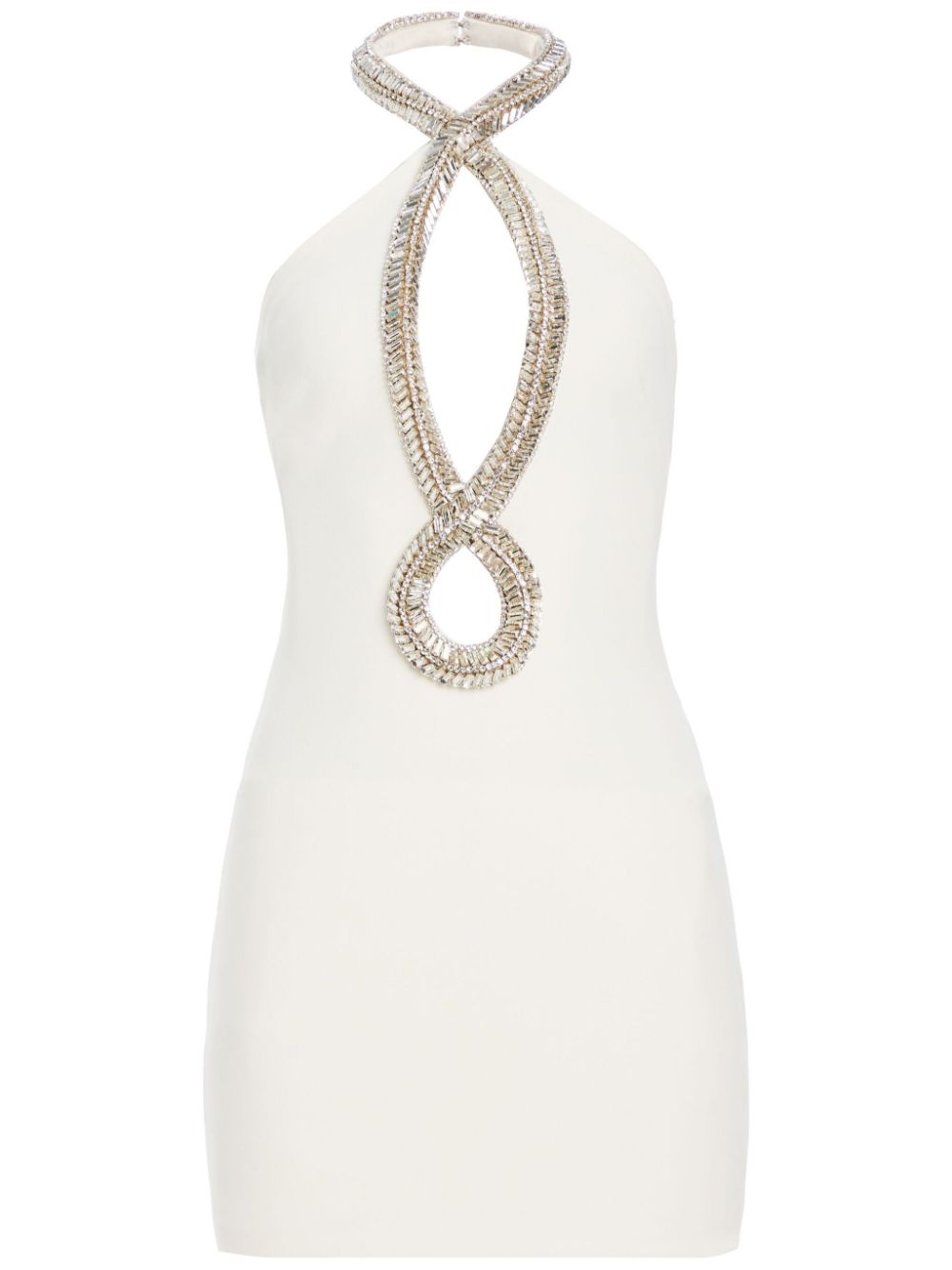 Wynn crystal embellishments mini dress - White