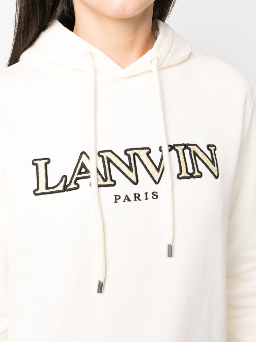 Logo Embroidered Drawstring Hoodie