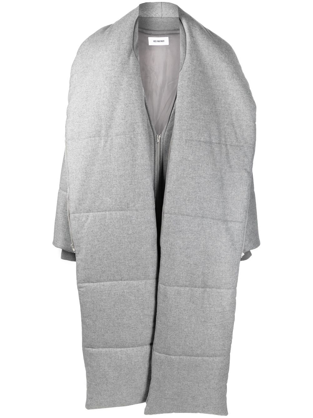 Wool long padded coat - Grey