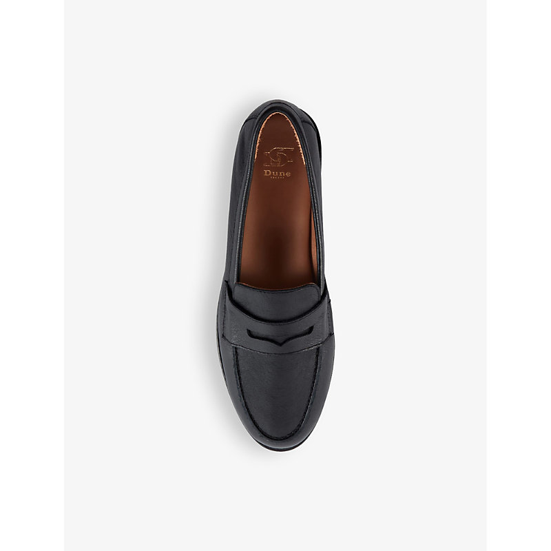 Womens Black-leather Ginelli Leather Penny Loafer