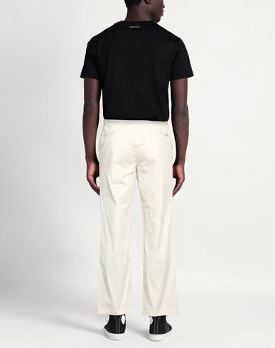 Man Pants Off white Size L Cotton, Elastane