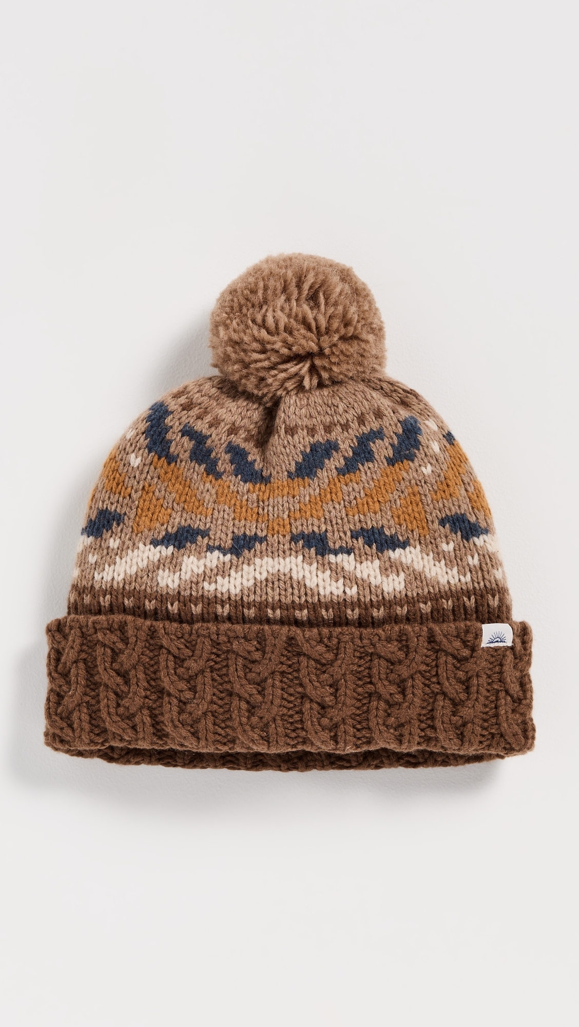 Color Pop Fairisle Beanie Brown One Size