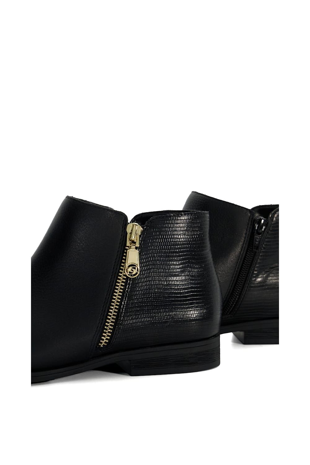 Dune London Women's Wide Fit 'Pandias' Leather Ankle Boots in Black