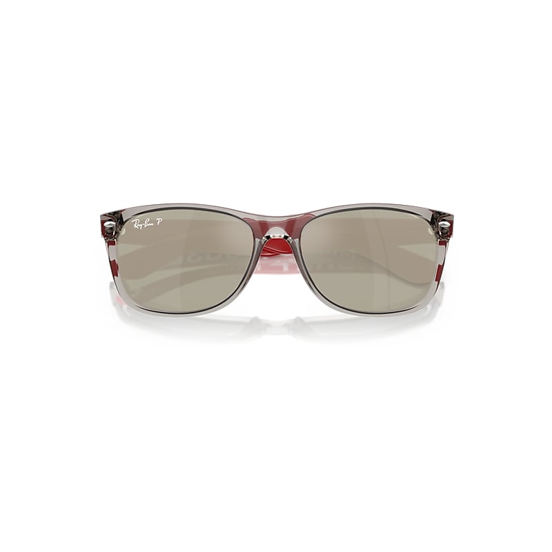 Ray-Ban New Wayfarer Disney Mickey & Minnie Mouse Liquid Sunglasses Red Frame Silver Lenses Polarized