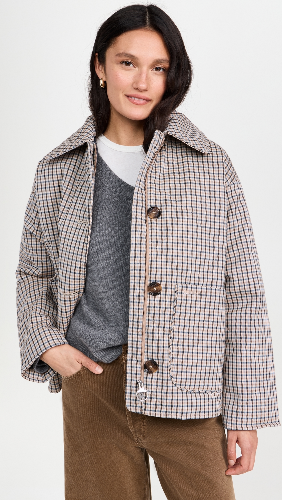 Cassidie Quilt Jacket Sky Micro Check