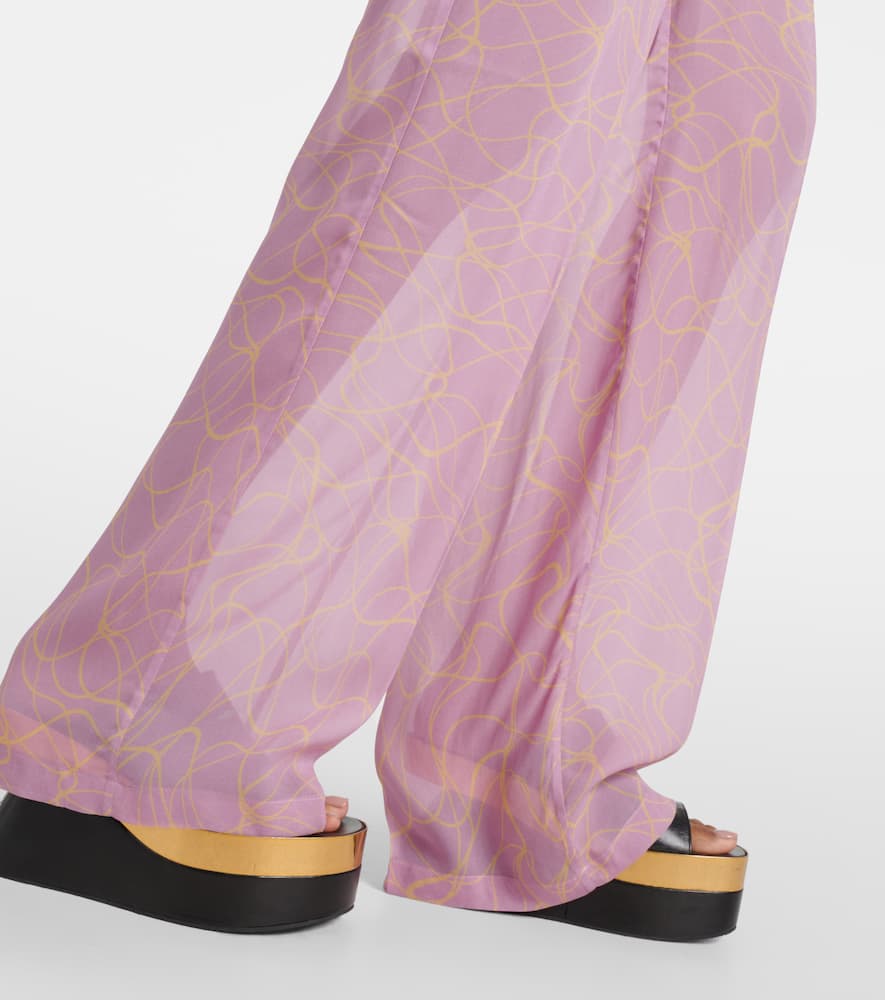 Printed wide-leg pants