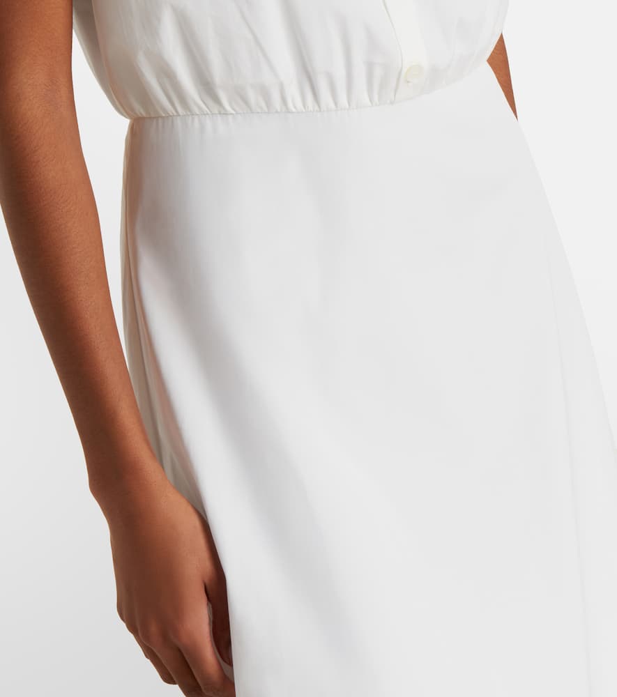 Guipure lace-trimmed cotton midi dress
