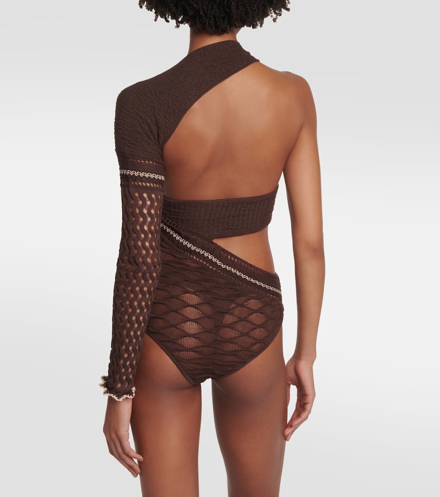 Dina asymmetric knit bodysuit