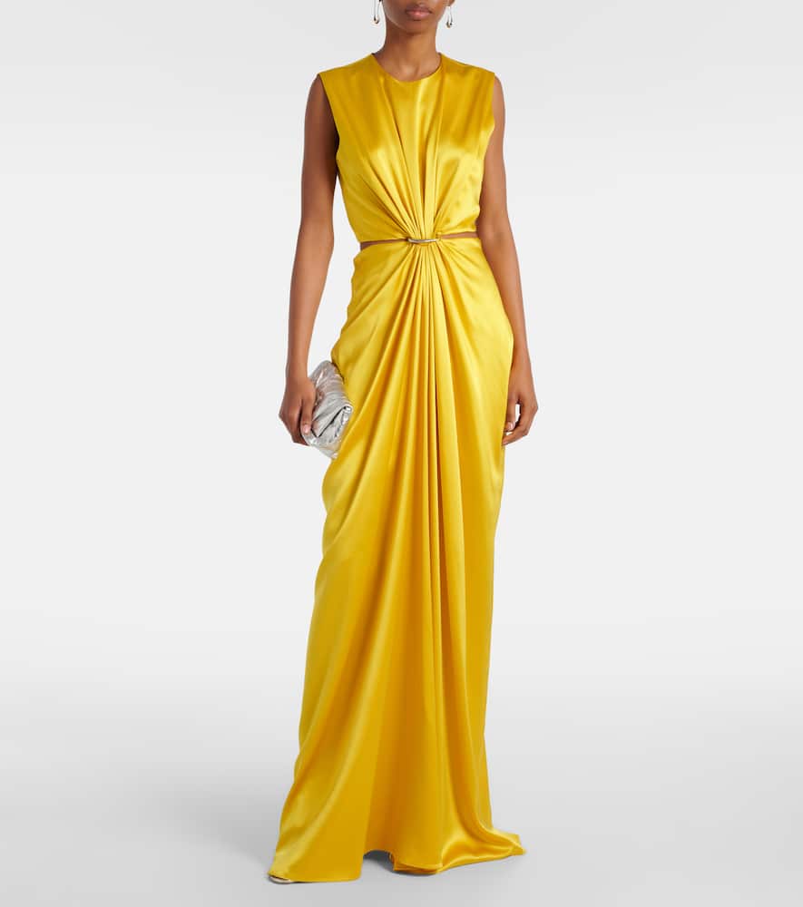 Panaro draped cutout silk maxi dress