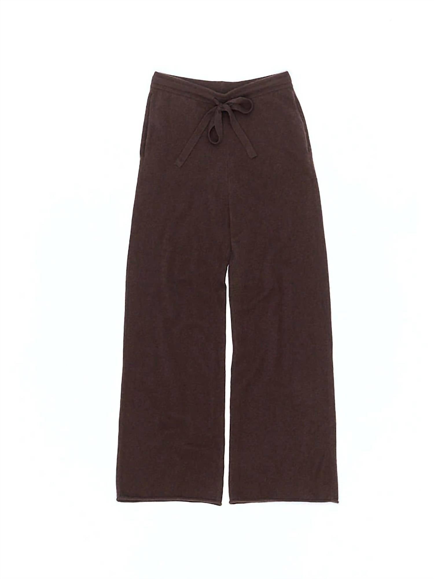 Women's Cashmere Wide Leg Pants In Chestnut