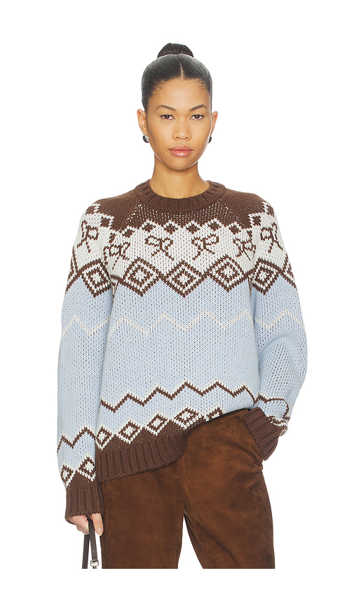 SIEDRES Celeste Sweater in Baby blue, Brown. - L also in M