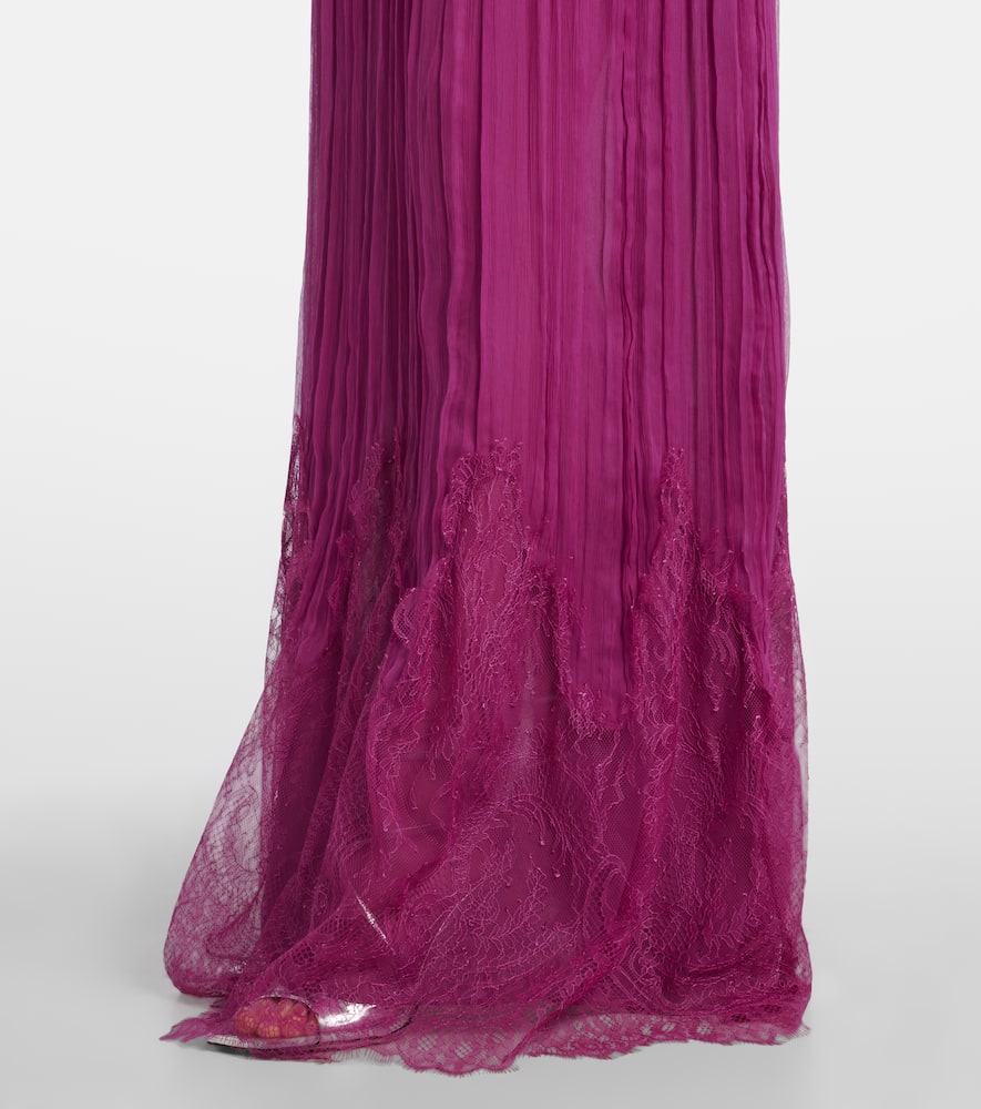 Renia silk-blend lace gown