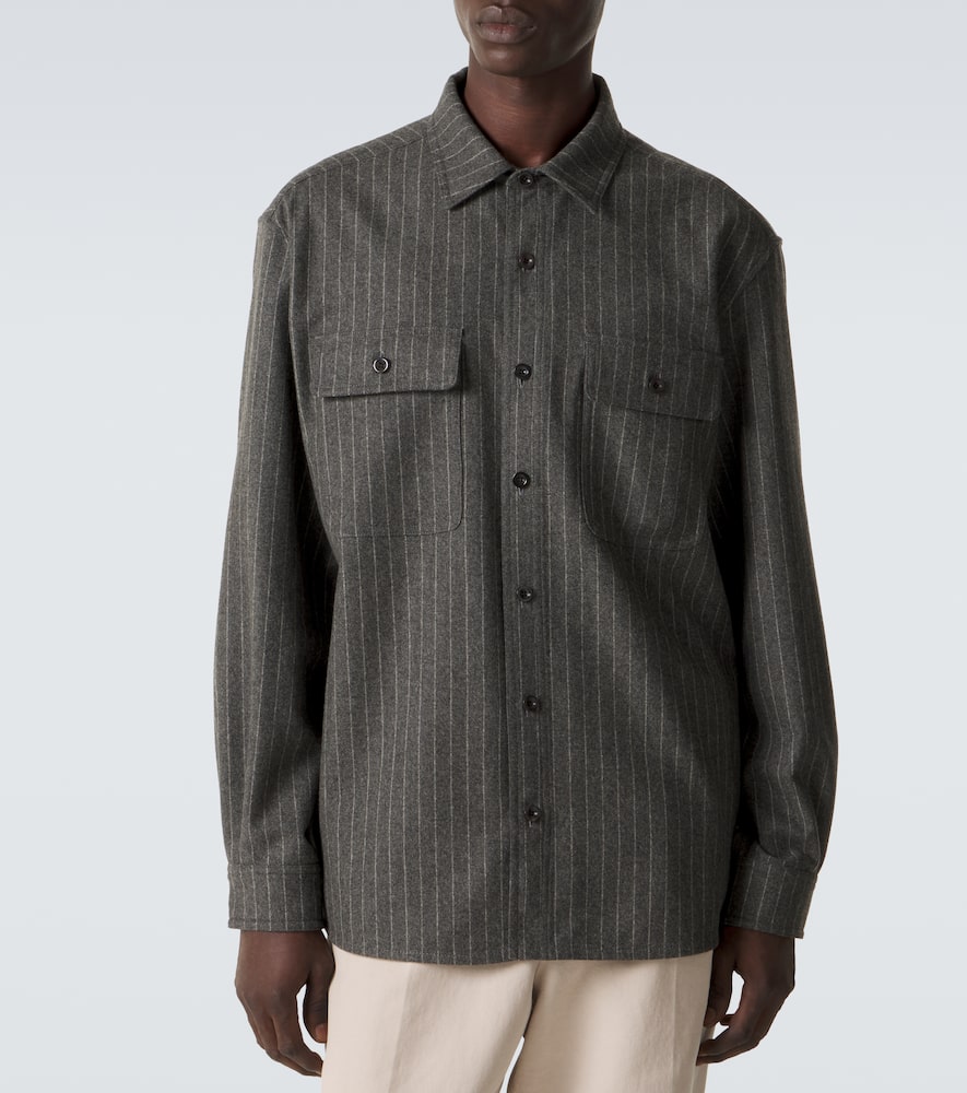 Pinstripe wool shirt