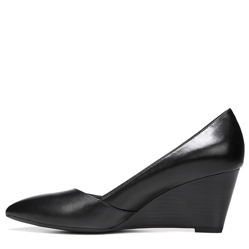 Women's Frankie Wedge Pump Shoes (Black Leather)