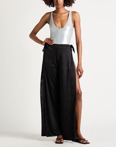 Woman Pants Black Size L Polyester, Elastane