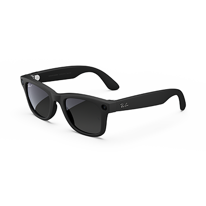 Refurbished Ray-Ban Meta Wayfarer Gen 1, Matte Black / Gradient Graphite Polarized, Standard, High Bridge Fit