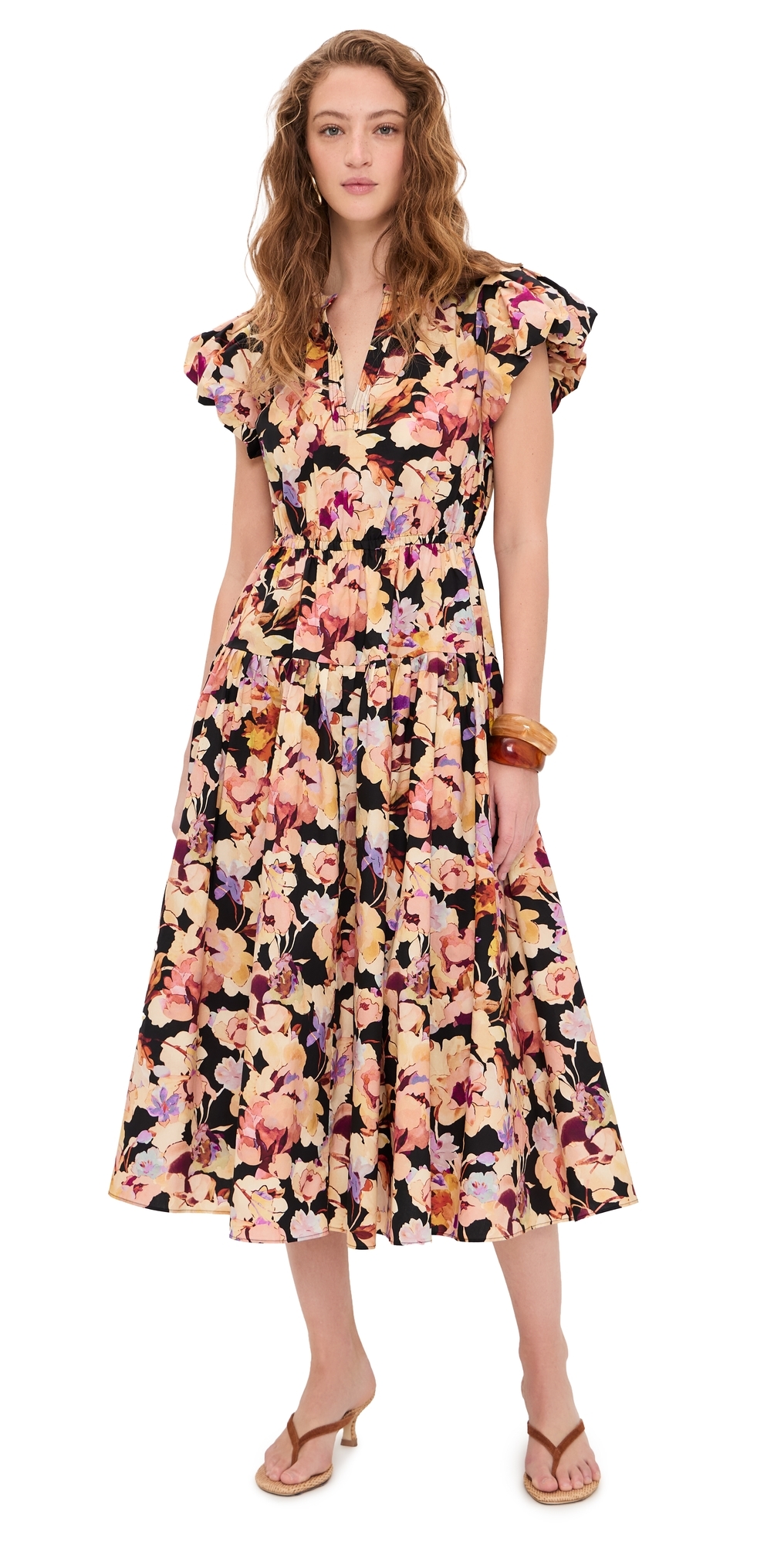 Marin Cotton Midi Dress Night Bloom