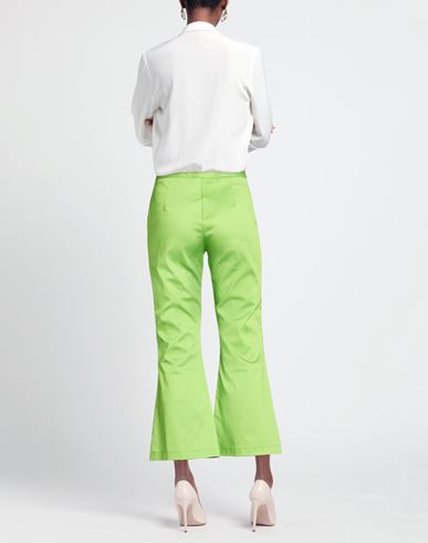 Luckylu Milano Woman Pants Lime green Size 4 Cotton, Elastane
