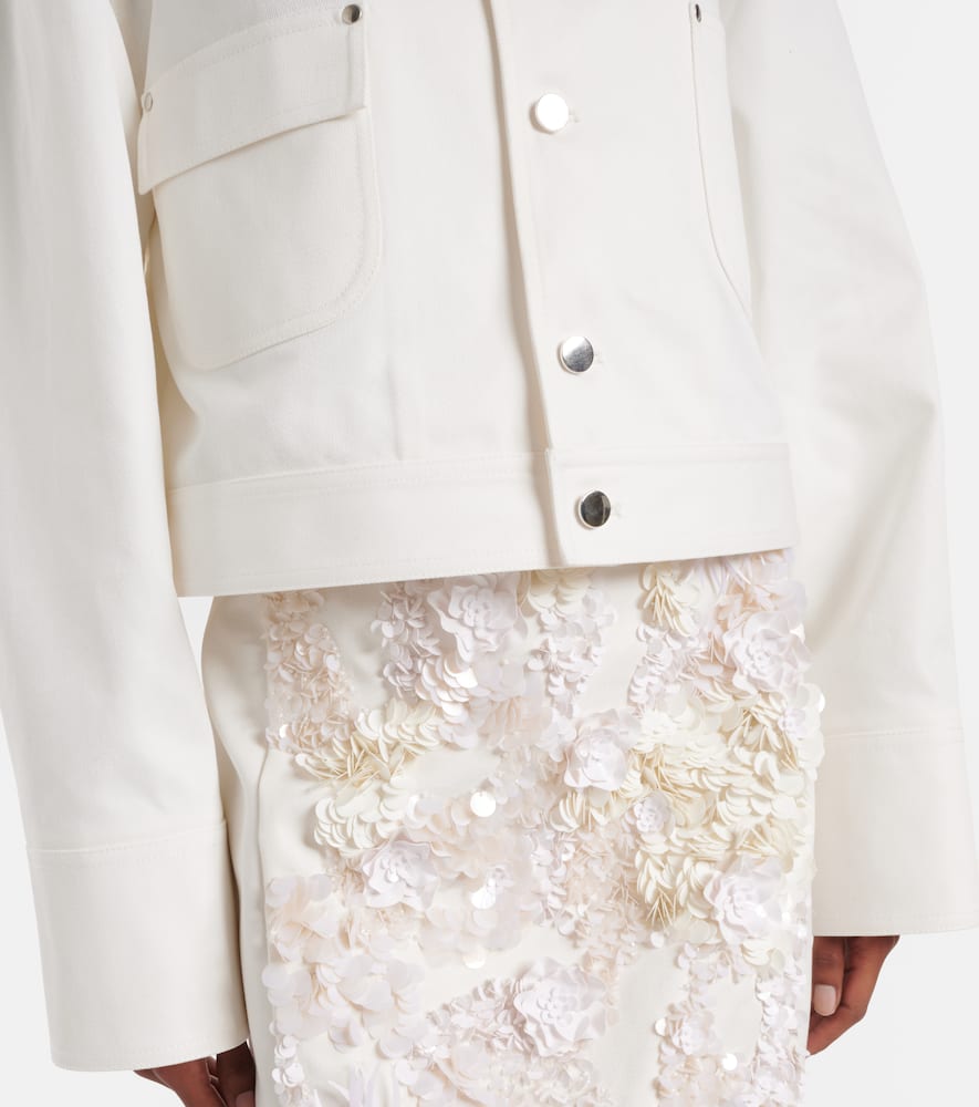 Sequined cotton drill jacket