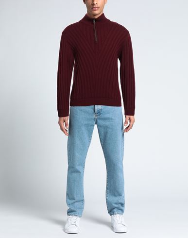 Man Turtleneck Plum Size 36 Wool