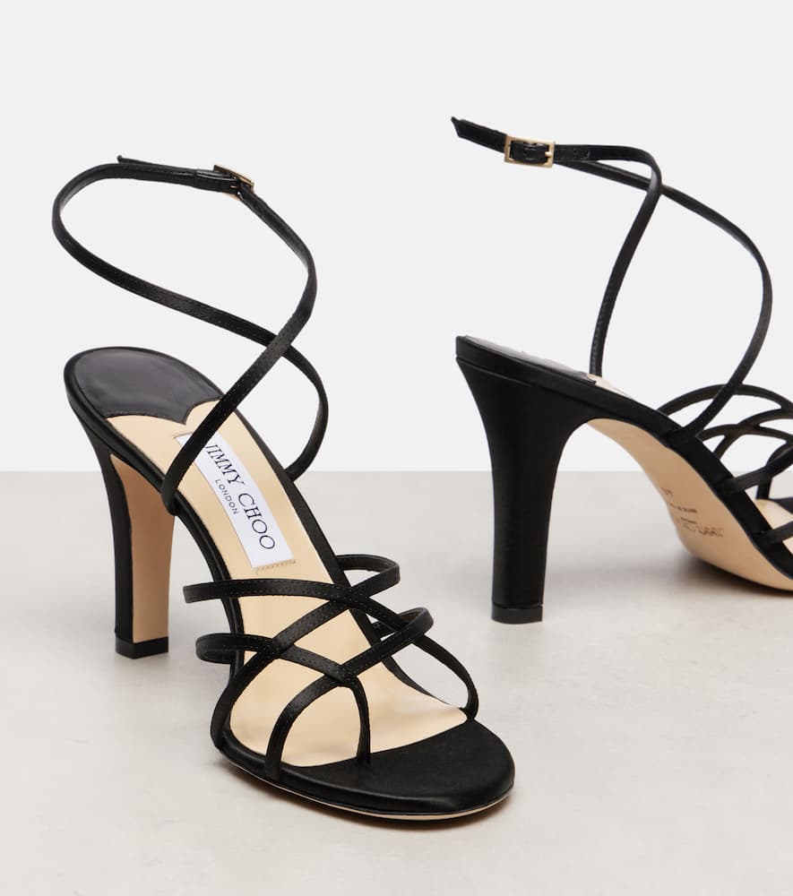 Strappy 100 satin sandals