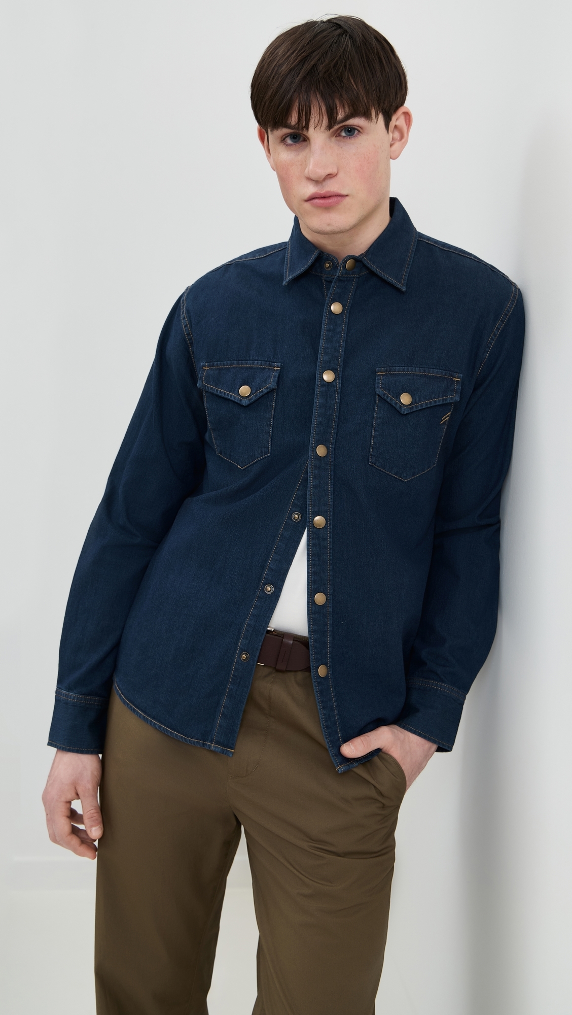 Billy Reid Shoals Denim Shirt Double Dye