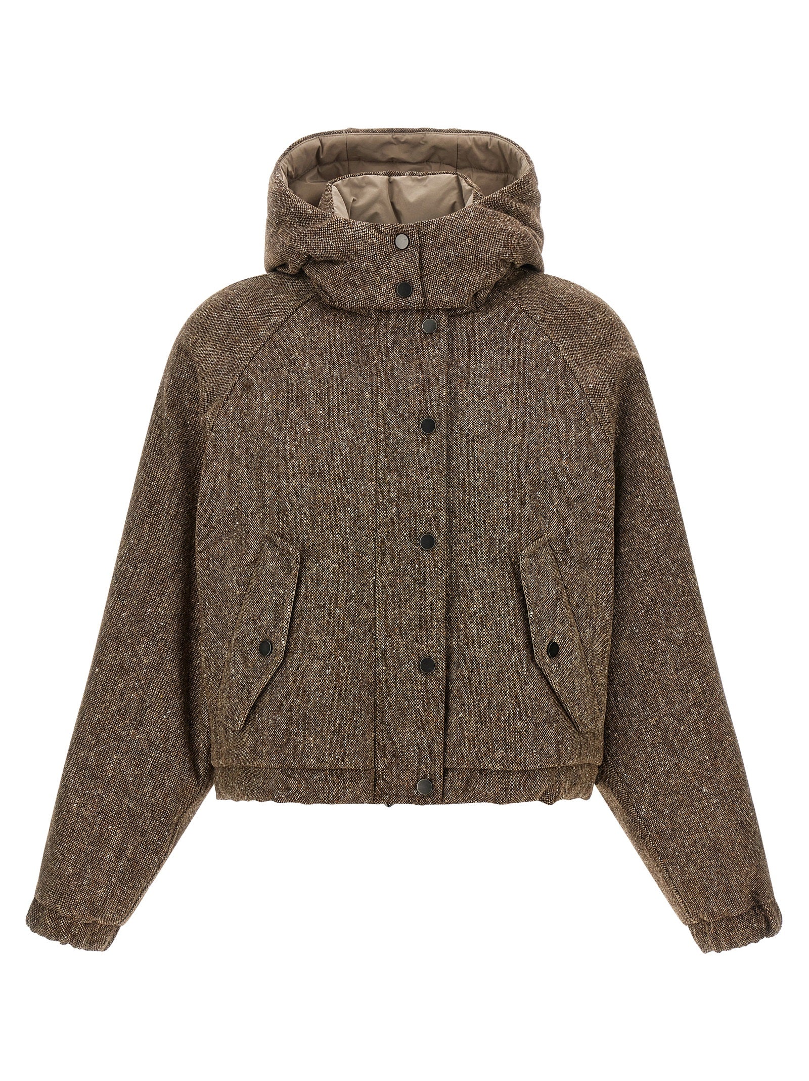 Donegal Tweed Down Jacket — Brown