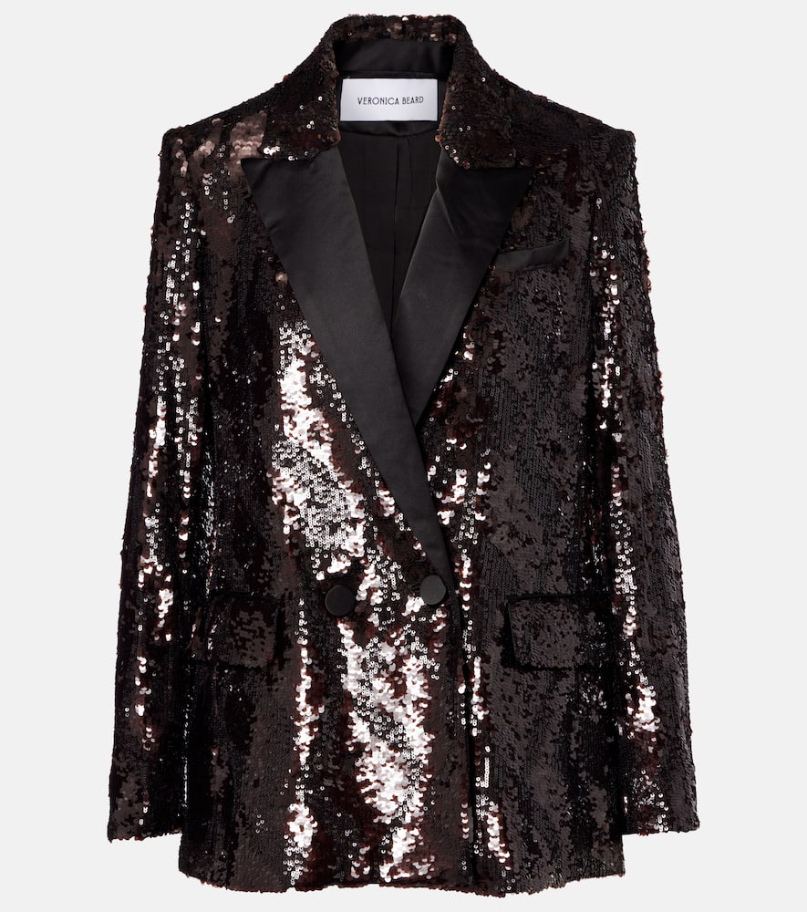 Sequined double-breasted blazer
