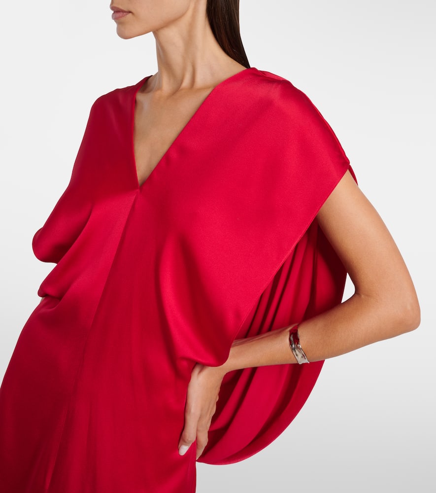Draped satin gown