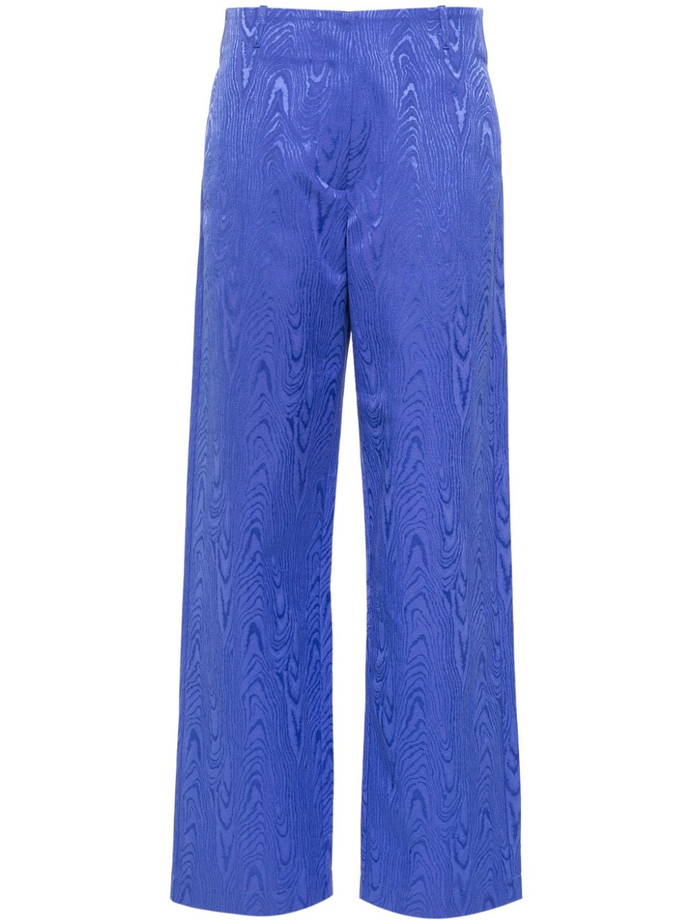 Moiré straight-leg tailored trousers - Blue