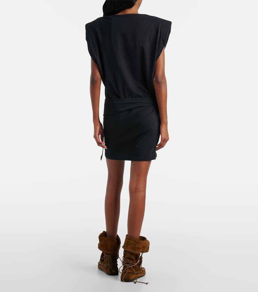 Marielle draped cotton minidress