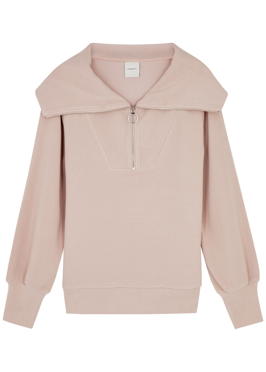 Vine Ribbed Half-zip Stretch-cotton Sweatshirt