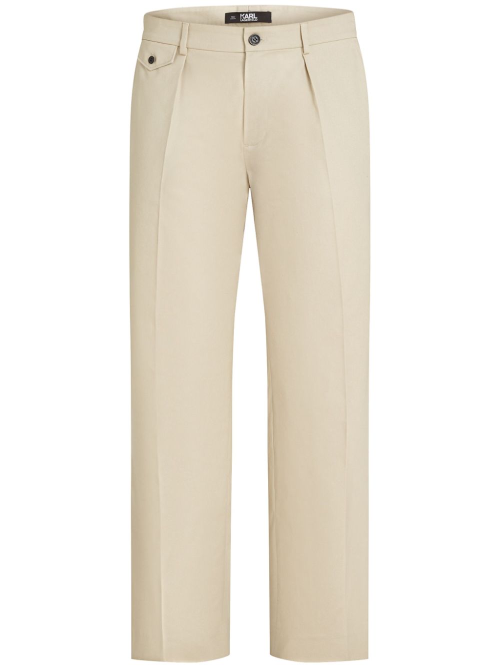 Straight-leg cotton trousers - Neutrals