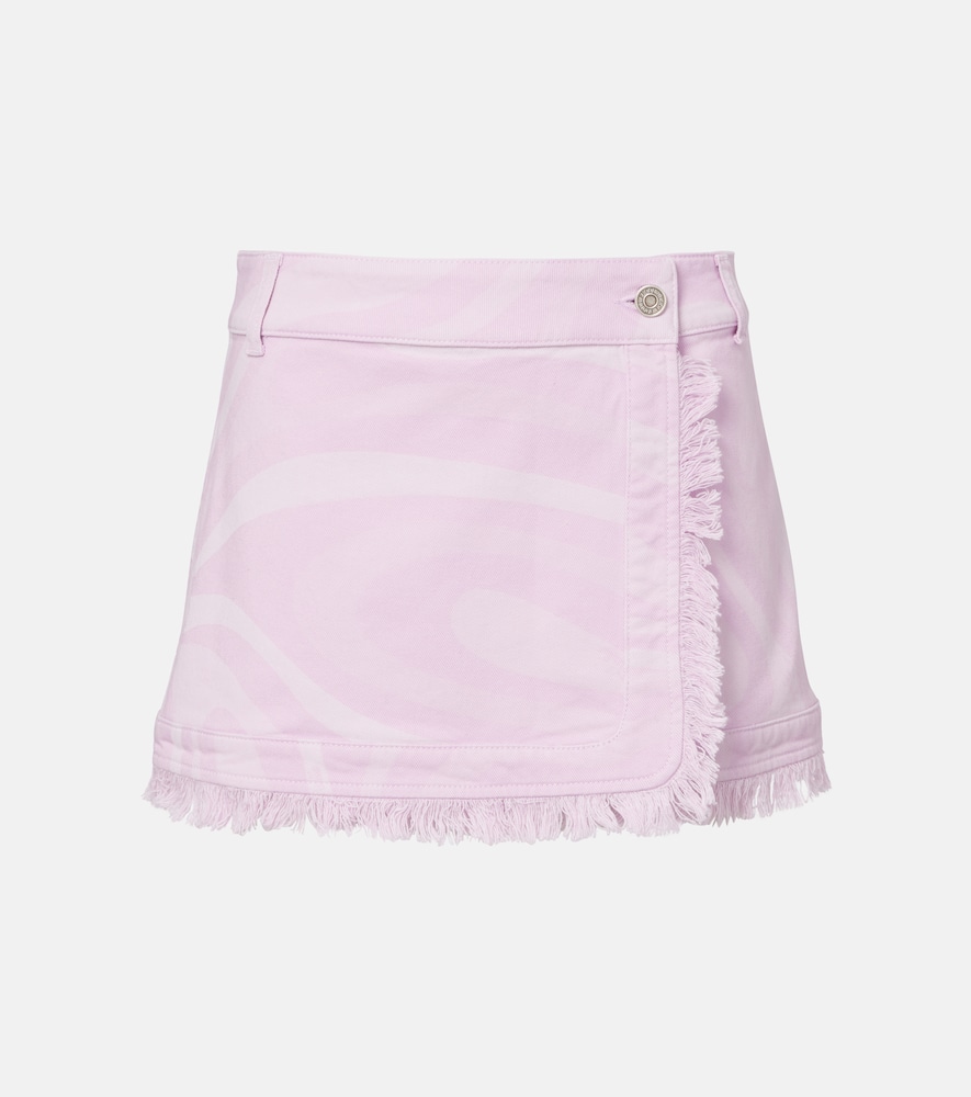 Marmo distressed denim miniskirt