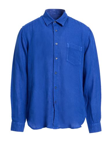 Man Shirt Bright blue Size 3XL Linen